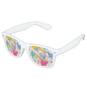 Paint Splatter Party Shades Retro Zonnebril (Gekanteld)