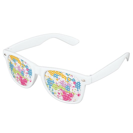 Paint Splatter Party Shades Retro Zonnebril (Gekanteld)