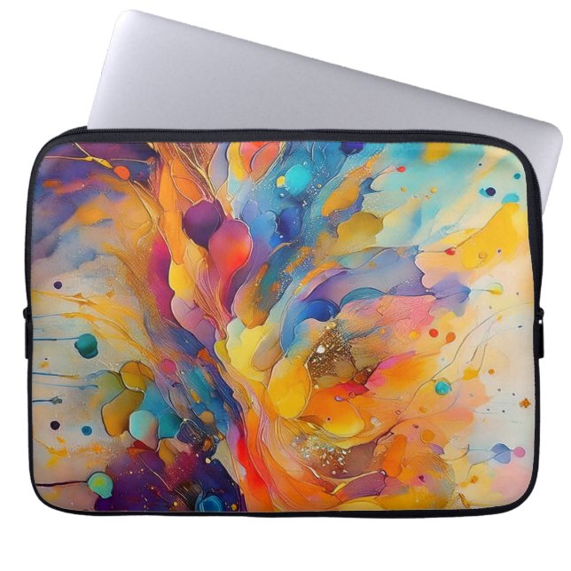 Paint Splatter Pattern 2 Laptop Sleeve (Voorkant)