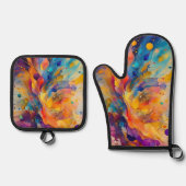 Paint Splatter Pattern 2 Ovenwant & Pannenlap Set (Voorkant)