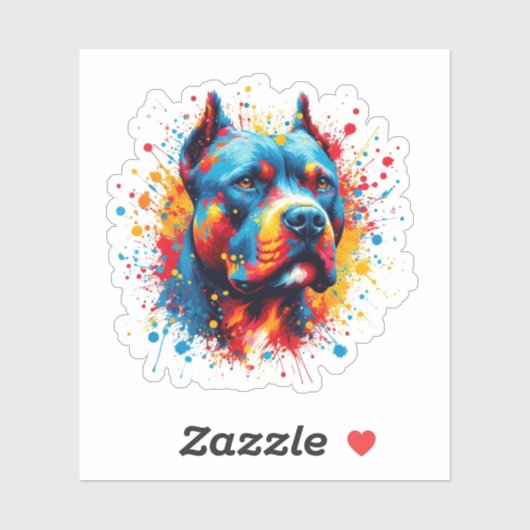 Paint Splatter Pitbull Sticker (Vel)