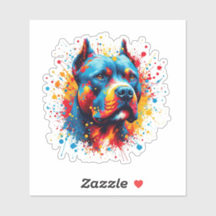 Paint Splatter Pitbull Sticker