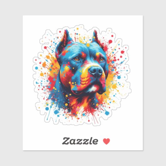 Paint Splatter Pitbull Sticker (Vel)