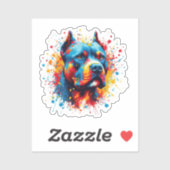 Paint Splatter Pitbull Sticker (Vel)