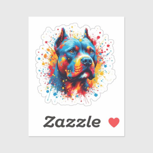 Paint Splatter Pitbull Sticker (Vel)