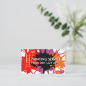 Paint Splatter Roller Brush Ladder Painting Visitekaartje (Staand voorkant)