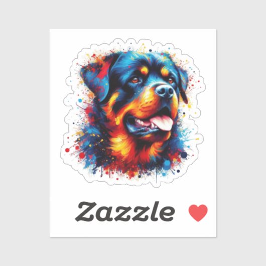 Paint Splatter Rottweiler Sticker (Vel)