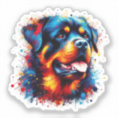 Paint Splatter Rottweiler Sticker (Voorkant)
