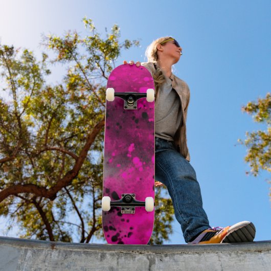 Paint Splatter Roze Skateboard (Buiten 1)