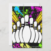 Paint Splatter Sterren Bowling Party Verjaardag Kaart (Achterkant)