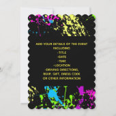 Paint Splatter Sweet 16 Birthday Party Kaart (Achterkant)