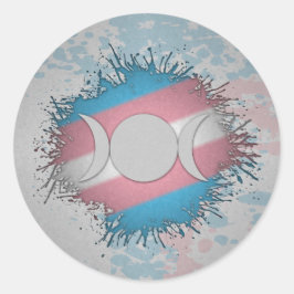 Paint Splatter TransgenderTriple Goddess Moon Ronde Sticker