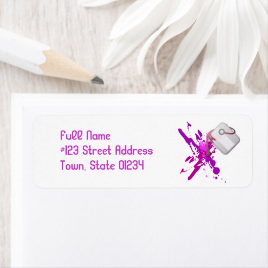 Paint Splatter Verzendlabels Etiket (Insitu)