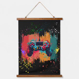 Paint Splatter Video Game Controller Art, Gamer Hangend Wandkleed