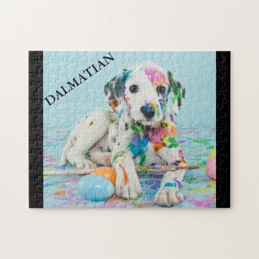 PAINT SPLATTERED DALMATIAN PUZZLE. JIGSAW PU LEGPUZZEL (Horizontaal)