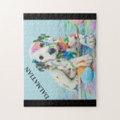 PAINT SPLATTERED DALMATIAN PUZZLE. JIGSAW PU LEGPUZZEL (Verticaal)