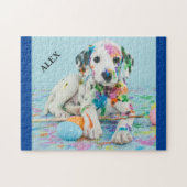 PAINT SPLATTERED DALMATIAN PUZZLE. JIGSAW PU LEGPUZZEL (Horizontaal)