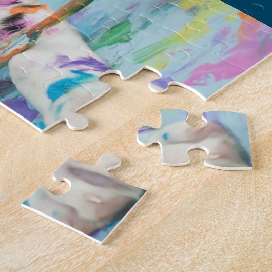 PAINT SPLATTERED DALMATIAN PUZZLE. JIGSAW PU LEGPUZZEL (Zijkant)