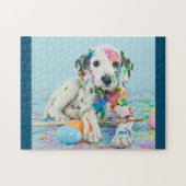 PAINT SPLATTERED DALMATIAN PUZZLE. JIGSAW PU LEGPUZZEL (Horizontaal)
