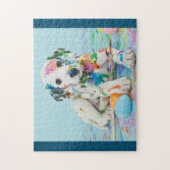 PAINT SPLATTERED DALMATIAN PUZZLE. JIGSAW PU LEGPUZZEL (Verticaal)