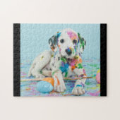 PAINT SPLATTERED DALMATIAN PUZZLE. LEGPUZZEL (Horizontaal)