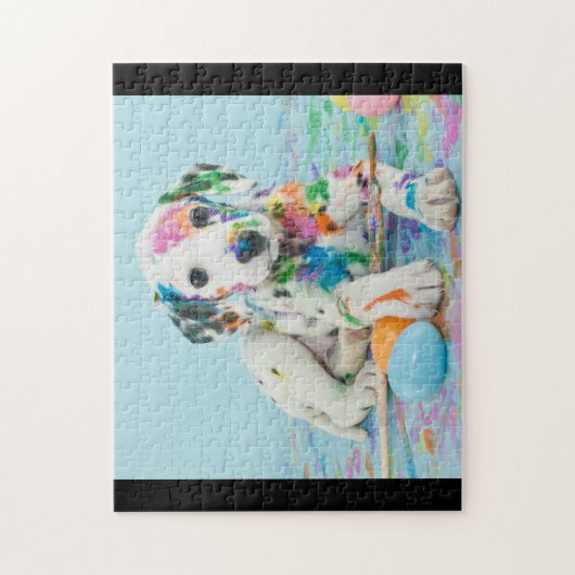 PAINT SPLATTERED DALMATIAN PUZZLE. LEGPUZZEL (Verticaal)