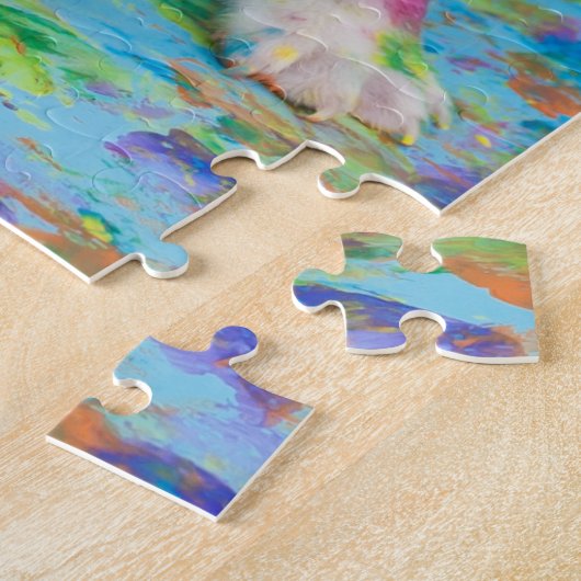 PAINT SPLATTERED PUPPY PUZZLE! JIGSAW PUZZLE LEGPUZZEL (Zijkant)