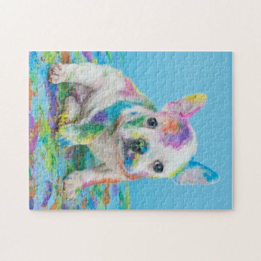PAINT SPLATTERED PUPPY PUZZLE! JIGSAW PUZZLE LEGPUZZEL (Horizontaal)