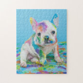 PAINT SPLATTERED PUPPY PUZZLE! JIGSAW PUZZLE LEGPUZZEL (Verticaal)