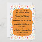 Paint Spletters Art Party 5x7 Birthday Invitation Kaart (Achterkant)
