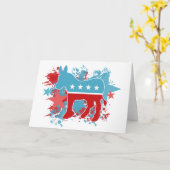 Paint Spletters Democraat Donkey Kaart (Gele Bloem)