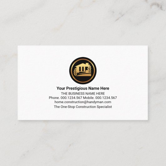 Paint Spletters Gold Building Tools Lijst Visitekaartje (Achterkant)