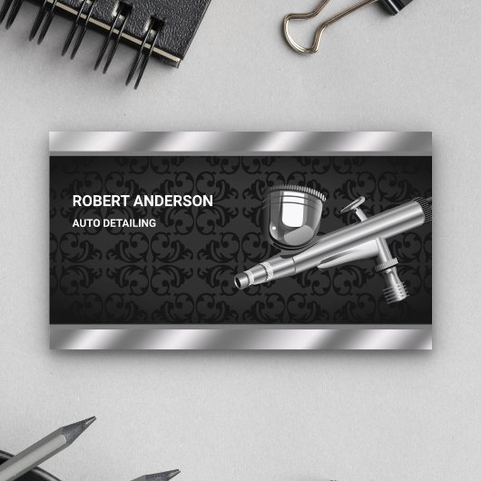 Paint Spray Pistool Auto Body Detailing Schilderij Visitekaartje