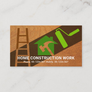 Paint Stripe Home Ladder Wooden Silhouette Visitekaartje