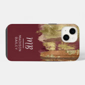 Paint Stroke Gold Bronze Monogram iPhone Hoesje (Achterkant horizontaal)
