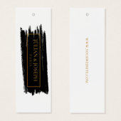PAINT Stroke modern wit en goud Hang Labels Mini Visitekaartjes (Voorkant /achterkant)