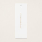 PAINT Stroke modern wit en goud Hang Labels Mini Visitekaartjes (Achterkant)
