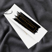 PAINT Stroke modern wit en goud Hang Labels Mini Visitekaartjes