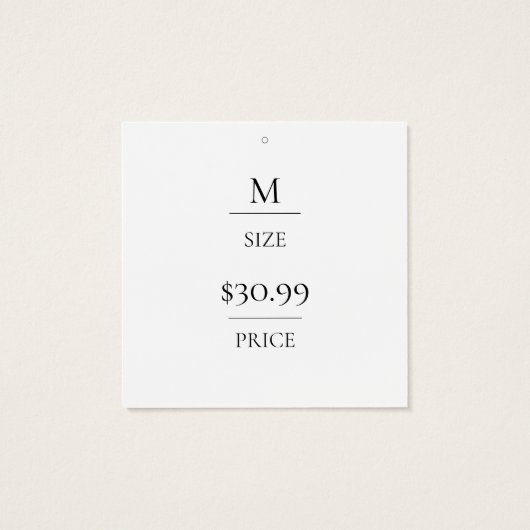 PAINT Stroke modern wit Prijs Labels Vierkante Visitekaartjes (Achterkant)