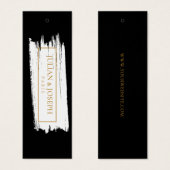 PAINT Stroke modern zwart en goud Hang Labels Mini Visitekaartjes (Voorkant /achterkant)