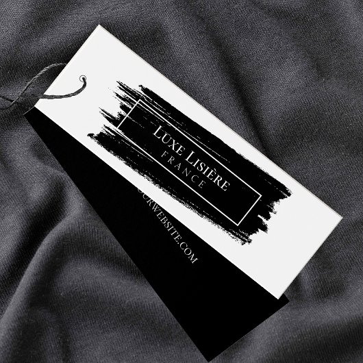 PAINT Stroke modern zwart-wit Hang Labels Mini Visitekaartjes