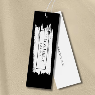 PAINT Stroke modern zwart-wit Hang Labels Mini Visitekaartjes