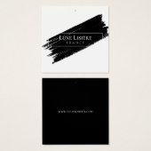 PAINT Stroke modern zwart-wit Hang Labels Vierkante Visitekaartjes (Voorkant /achterkant)