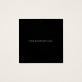 PAINT Stroke modern zwart-wit Hang Labels Vierkante Visitekaartjes (Achterkant)