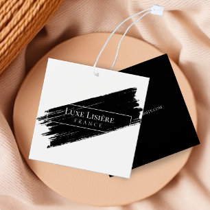 PAINT Stroke modern zwart-wit Hang Labels Vierkante Visitekaartjes