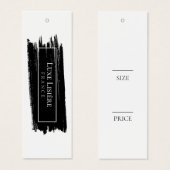 PAINT Stroke modern zwart & wit Maat Prijs Labels Mini Visitekaartjes (Voorkant /achterkant)