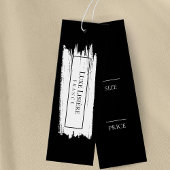 PAINT Stroke modern zwart & wit Maat Prijs Labels Mini Visitekaartjes