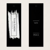 PAINT Stroke modern zwart & wit Maat Prijs Labels Mini Visitekaartjes (Voorkant /achterkant)