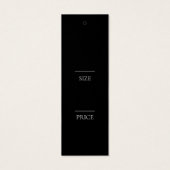 PAINT Stroke modern zwart & wit Maat Prijs Labels Mini Visitekaartjes (Achterkant)