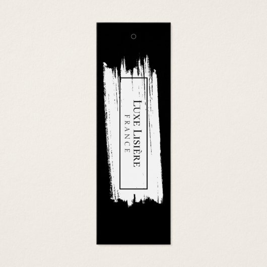 PAINT Stroke modern zwart & wit Maat Prijs Labels Mini Visitekaartjes (Voorkant)